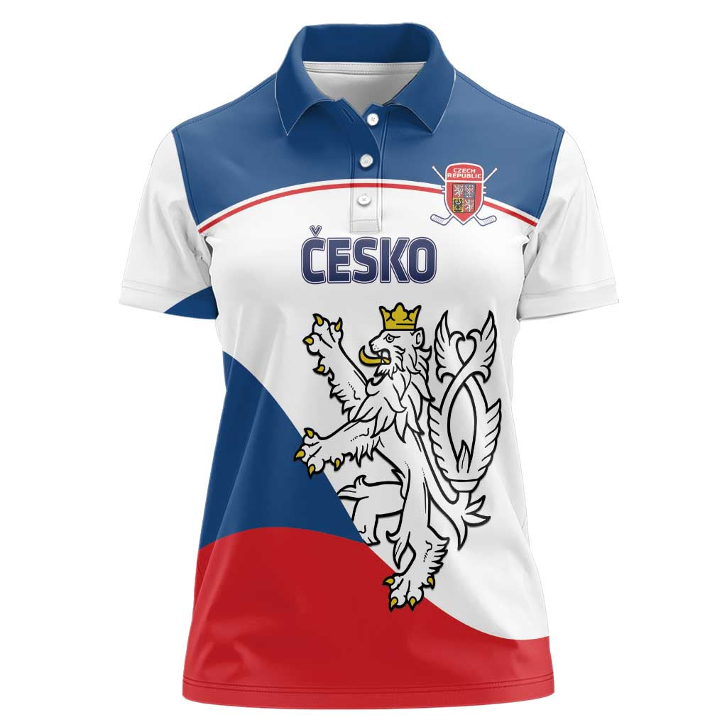 Custom Czech Republic Hockey Women Polo Shirt 2024 Go Czechia LT14