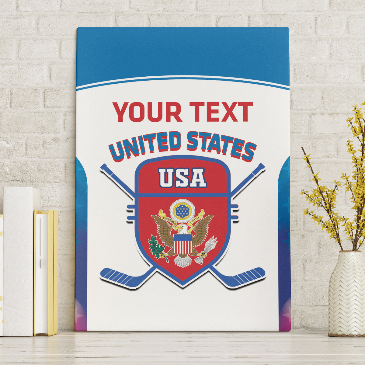 Custom United States Hockey Canvas Wall Art 2024 Go USA - Wonder Print Shop