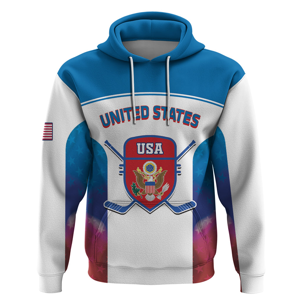 Custom United States Hockey Hoodie 2024 Go USA - Wonder Print Shop