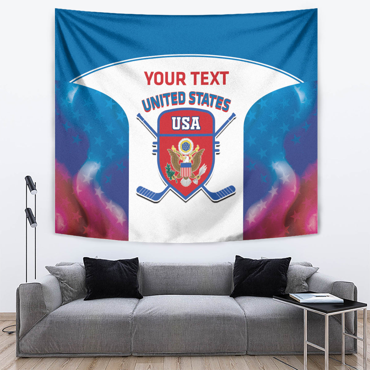 Custom United States Hockey Tapestry 2024 Go USA