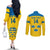 Custom Sweden Hockey Couples Matching Off The Shoulder Long Sleeve Dress and Long Sleeve Button Shirt 2024 Go Swedish