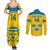 Custom Sweden Hockey Couples Matching Summer Maxi Dress and Long Sleeve Button Shirt 2024 Go Swedish - Wonder Print Shop