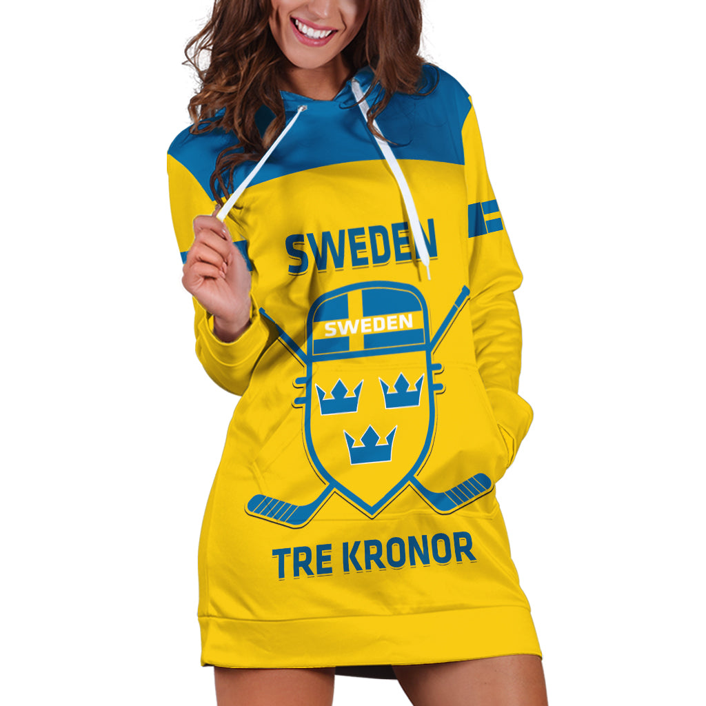 Custom Sweden Hockey Hoodie Dress 2024 Go Swedish - Wonder Print Shop