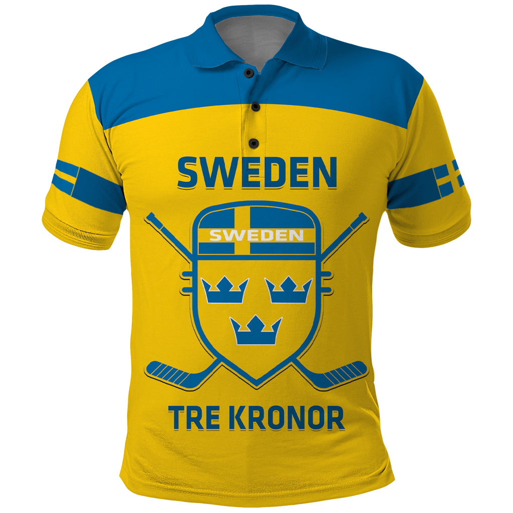 Custom Sweden Hockey Polo Shirt 2024 Go Swedish