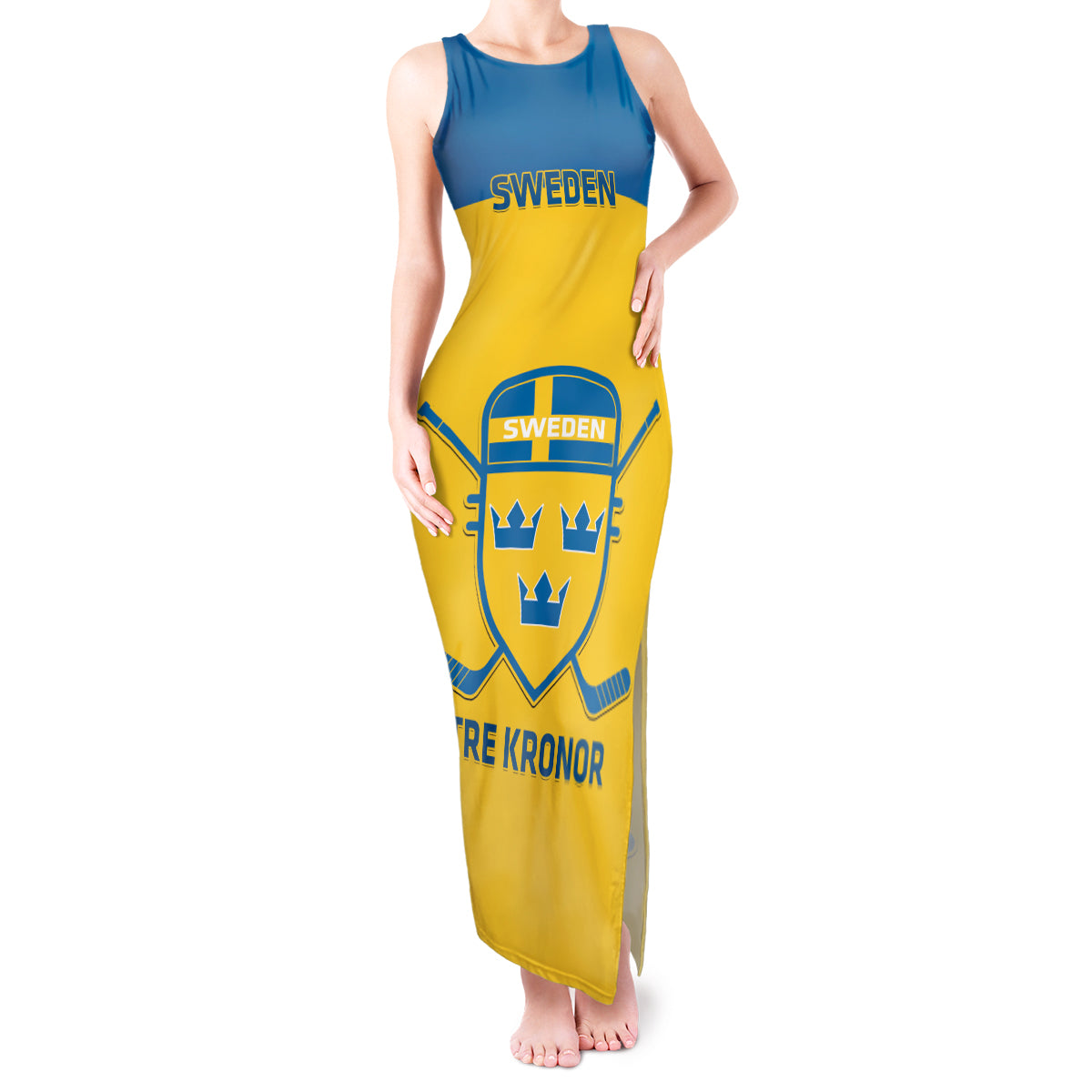 Custom Sweden Hockey Tank Maxi Dress 2024 Go Swedish