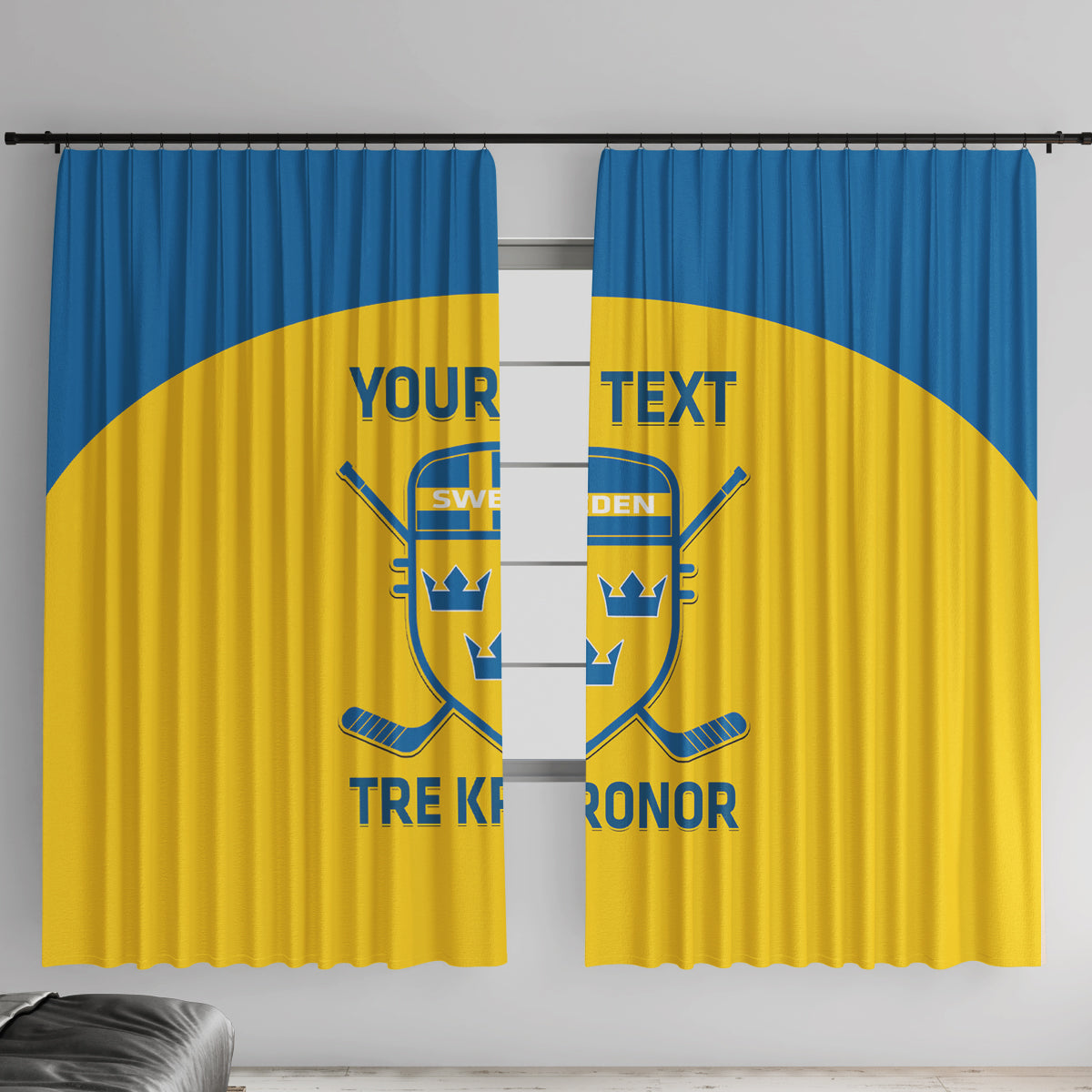 Custom Sweden Hockey Window Curtain 2024 Go Swedish