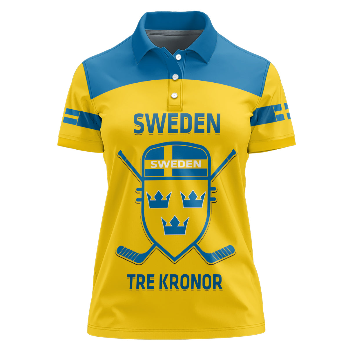 Custom Sweden Hockey Women Polo Shirt 2024 Go Swedish