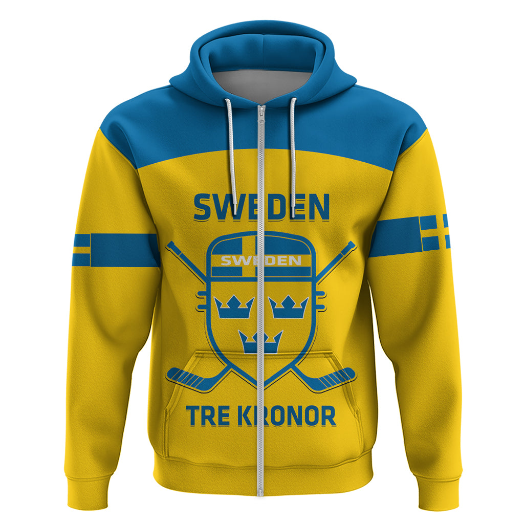 Custom Sweden Hockey Zip Hoodie 2024 Go Swedish