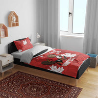 Canada Rugby Custom Bedding Set Beaver Mascot Go Canadian