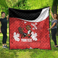 Canada Rugby Custom Quilt Beaver Mascot Go Canadian