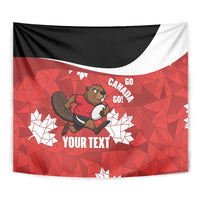 Canada Rugby Custom Tapestry Beaver Mascot Go Canadian