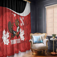 Canada Rugby Custom Window Curtain Beaver Mascot Go Canadian