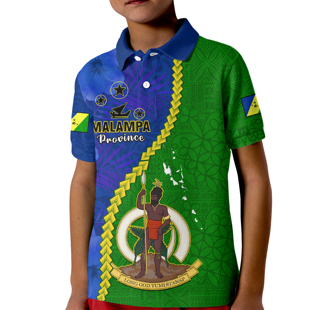 Personalised Vanuatu Malampa Province Kid Polo Shirt Turtle Sand Drawing Unique Tapa Pattern - Wonder Print Shop