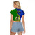 Personalised Vanuatu Malampa Province Raglan Cropped T Shirt Turtle Sand Drawing Unique Tapa Pattern - Wonder Print Shop