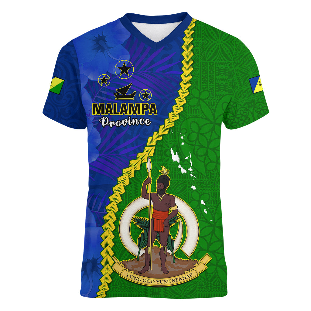 Personalised Vanuatu Malampa Province Women V Neck T Shirt Turtle Sand Drawing Unique Tapa Pattern - Wonder Print Shop