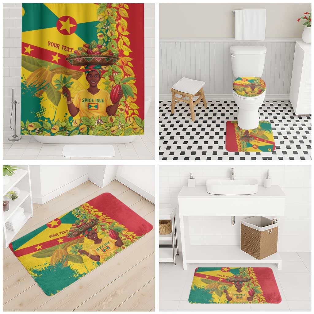 Personalized Grenada Spicemas 2025 Bathroom Set Spice Isle Nutmeg Cocoa Pod - Wonder Print Shop