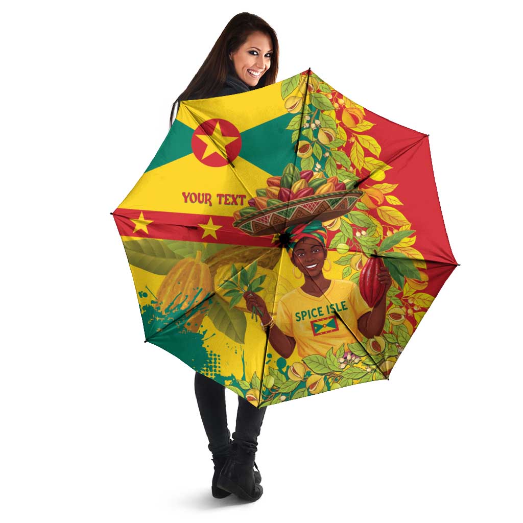 Personalized Grenada Spicemas 2025 Umbrella Spice Isle Nutmeg Cocoa Pod - Wonder Print Shop
