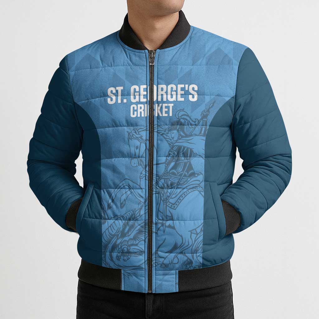 Custom St. Georges Cricket Bomber Puffer Jacket Go Champions Sporty Style - Wonder Print Shop