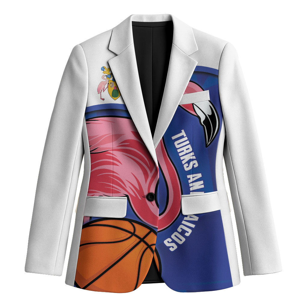 Turks and Caicos Islands Basketball Personalized Blazer Flamingo Mascot Style