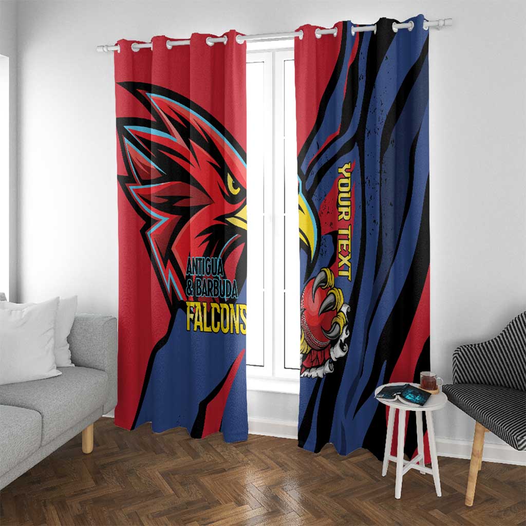 Antigua and Barbuda Falcons curtain panels, red and blue with bold team emblem