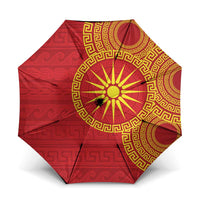 Vergina Sun Macedonia Umbrella Greek Pattern Red - Wonder Print Shop