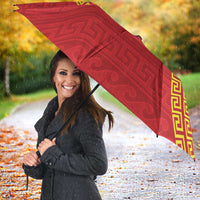 Vergina Sun Macedonia Umbrella Greek Pattern Red - Wonder Print Shop