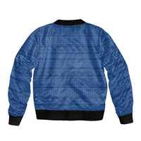 Vergina Sun Macedonia Bomber Jacket Greek Pattern Blue - Wonder Print Shop