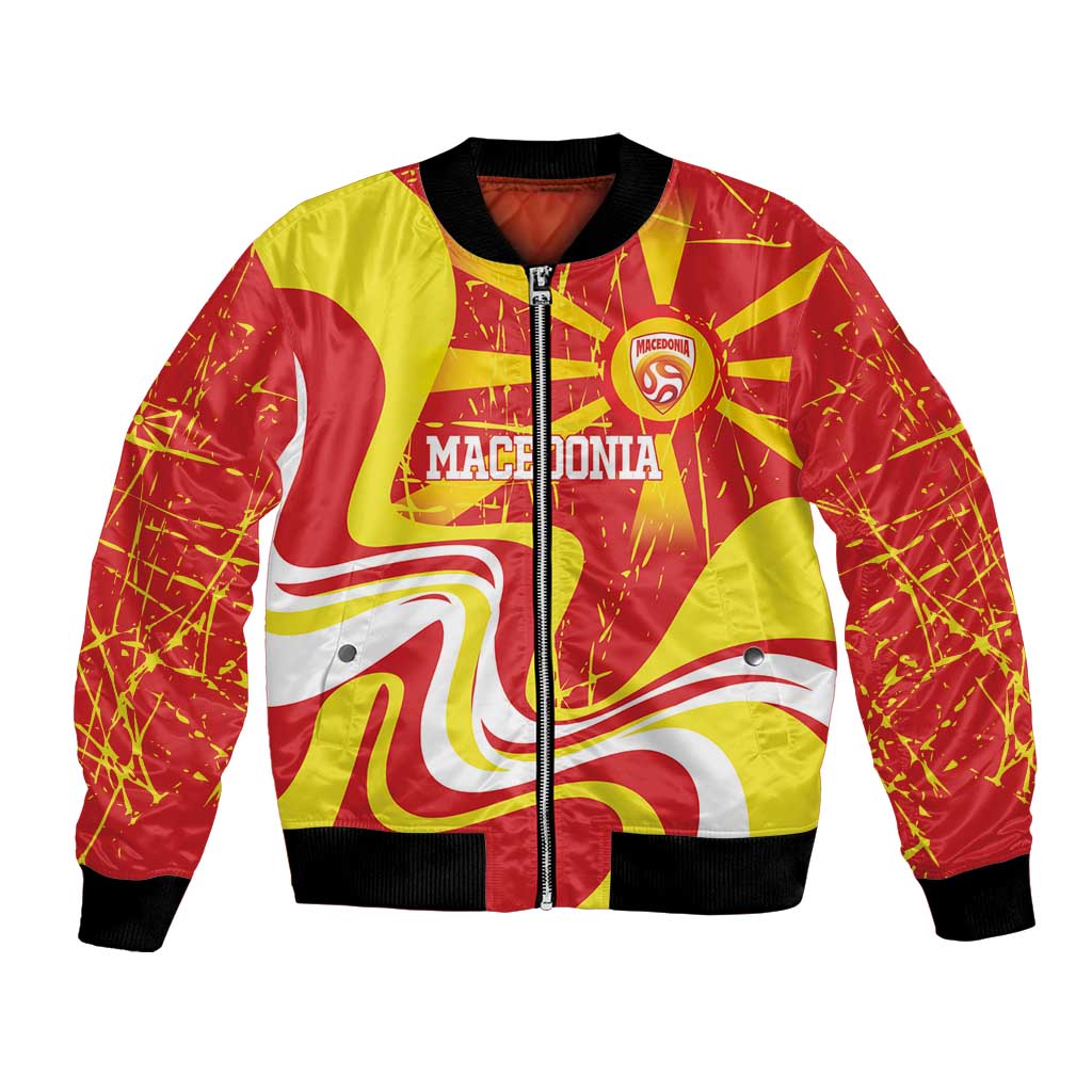 Macedonia Football Custom Bomber Jacket Go Risovi Grunge Style - Wonder Print Shop