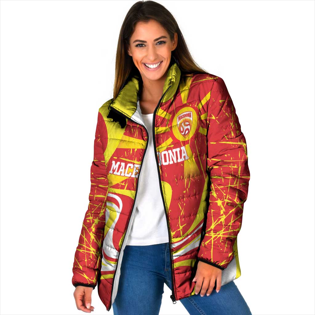 Macedonia Football Custom Padded Jacket Go Risovi Grunge Style - Wonder Print Shop