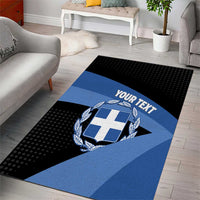 Personalised Greece Hellas Area Rug Coat Of Arms - Wonder Print Shop