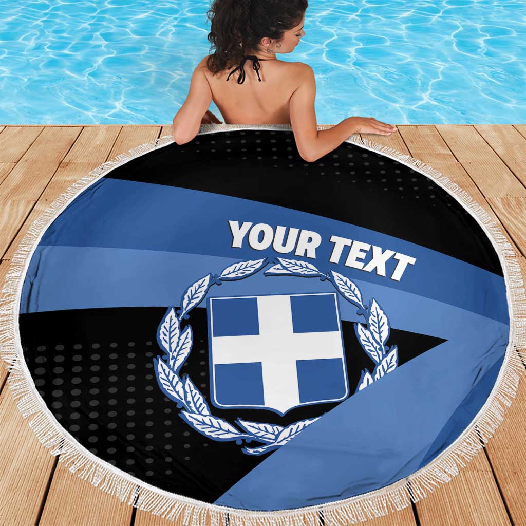 Personalised Greece Hellas Beach Blanket Coat Of Arms - Wonder Print Shop