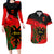 Albania Flag Day Couples Matching Long Sleeve Bodycon Dress and Hawaiian Shirt Albanian Coat Of Arms With Red Poppy - Wonder Print Shop