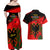 Albania Flag Day Couples Matching Off Shoulder Maxi Dress and Hawaiian Shirt Albanian Coat Of Arms With Red Poppy - Wonder Print Shop