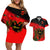 Albania Flag Day Couples Matching Off Shoulder Short Dress and Hawaiian Shirt Albanian Coat Of Arms With Red Poppy - Wonder Print Shop