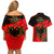 Albania Flag Day Couples Matching Off Shoulder Short Dress and Hawaiian Shirt Albanian Coat Of Arms With Red Poppy - Wonder Print Shop