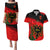 Albania Flag Day Couples Matching Puletasi Dress and Hawaiian Shirt Albanian Coat Of Arms With Red Poppy - Wonder Print Shop