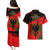 Albania Flag Day Couples Matching Puletasi Dress and Hawaiian Shirt Albanian Coat Of Arms With Red Poppy - Wonder Print Shop