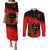 Albania Flag Day Couples Matching Puletasi Dress and Long Sleeve Button Shirt Albanian Coat Of Arms With Red Poppy - Wonder Print Shop