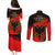 Albania Flag Day Couples Matching Puletasi Dress and Long Sleeve Button Shirt Albanian Coat Of Arms With Red Poppy - Wonder Print Shop