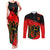 Albania Flag Day Couples Matching Tank Maxi Dress and Long Sleeve Button Shirt Albanian Coat Of Arms With Red Poppy - Wonder Print Shop