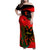 Albania Flag Day Family Matching Off Shoulder Maxi Dress and Hawaiian Shirt Albanian Coat Of Arms With Red Poppy - Wonder Print Shop