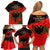 Albania Flag Day Family Matching Off Shoulder Short Dress and Hawaiian Shirt Albanian Coat Of Arms With Red Poppy - Wonder Print Shop