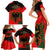 Albania Flag Day Family Matching Short Sleeve Bodycon Dress and Hawaiian Shirt Albanian Coat Of Arms With Red Poppy - Wonder Print Shop