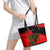 Albania Flag Day Leather Tote Bag Albanian Coat Of Arms With Red Poppy - Wonder Print Shop