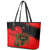 Albania Flag Day Leather Tote Bag Albanian Coat Of Arms With Red Poppy - Wonder Print Shop