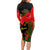 Albania Flag Day Long Sleeve Bodycon Dress Albanian Coat Of Arms With Red Poppy - Wonder Print Shop