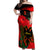 Albania Flag Day Off Shoulder Maxi Dress Albanian Coat Of Arms With Red Poppy - Wonder Print Shop