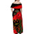 Albania Flag Day Off Shoulder Maxi Dress Albanian Coat Of Arms With Red Poppy - Wonder Print Shop