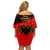 Albania Flag Day Off Shoulder Short Dress Albanian Coat Of Arms With Red Poppy - Wonder Print Shop