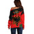 Albania Flag Day Off Shoulder Sweater Albanian Coat Of Arms With Red Poppy - Wonder Print Shop